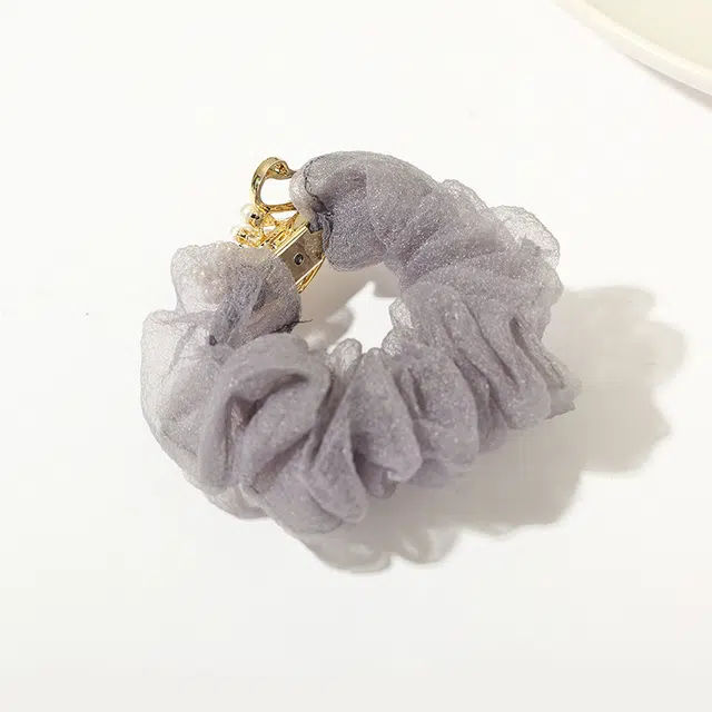 沂茹 高级感天鹅优雅马尾扎发圆珠丸子头头饰布艺 合金 人造珠 配件发饰发圈皮筋 女款