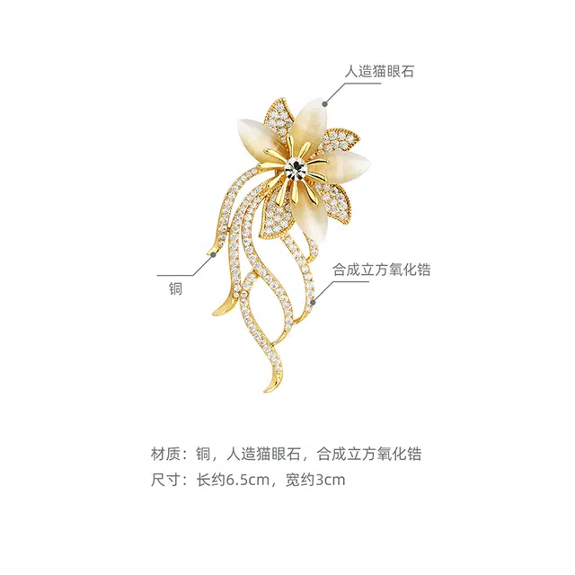 沂茹 唯美轻奢 兰花高级感西装大衣 胸针 女款
