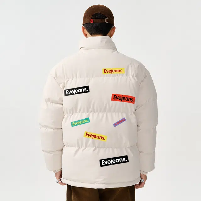依文 面包服简约纯色休闲宽松防风防寒保暖加厚舒适百搭时尚设计感新元素棉服 男女同款 藏青色