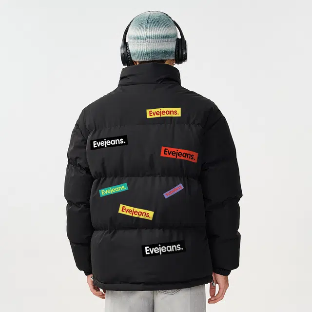依文 面包服简约纯色休闲宽松防风防寒保暖加厚舒适百搭时尚设计感新元素棉服 男女同款 藏青色