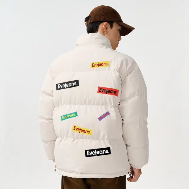 依文 面包服简约纯色休闲宽松防风防寒保暖加厚舒适百搭时尚设计感新元素棉服 男女同款 藏青色
