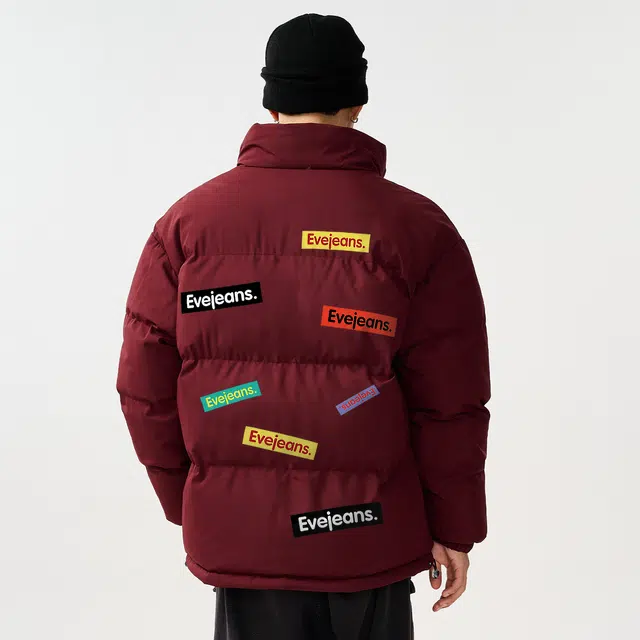依文 面包服简约纯色休闲宽松防风防寒保暖加厚舒适百搭时尚设计感新元素棉服 男女同款 藏青色