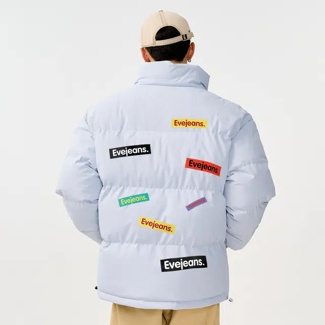 依文 面包服简约纯色休闲宽松防风防寒保暖加厚舒适百搭时尚设计感新元素棉服 男女同款 藏青色