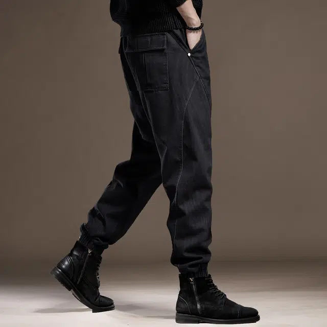 贵色 秋季 美式潮流时尚百搭城市机能风重磅高端男士潮牌个性帅气拼接口袋设计日常穿搭宽松休闲哈伦长裤工装裤 束脚 男女同款