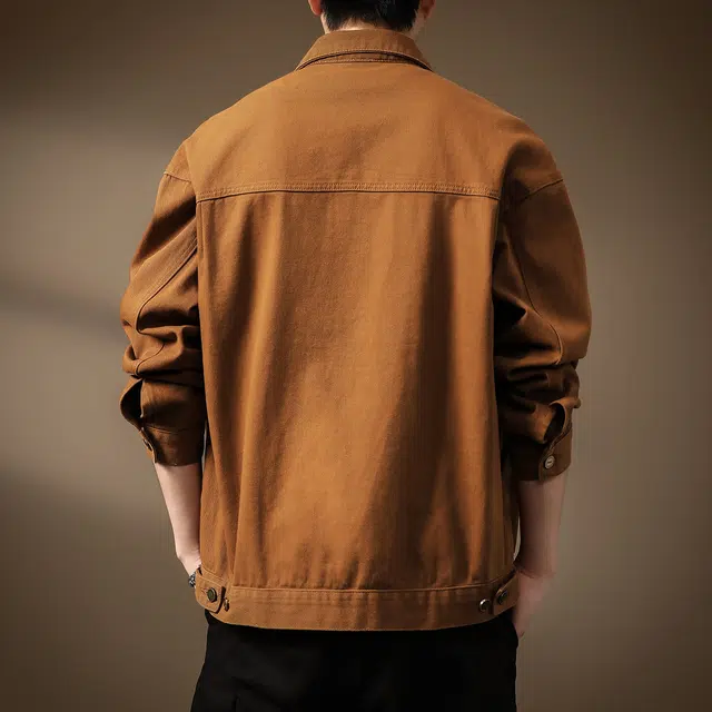 贵色 秋季 美式潮流复古百搭阿美咔叽风重磅潮牌工装牛仔外套男士城市机能日常穿搭休闲硬汉猎装衬衫上衣夹克 宽松型 男女同款
