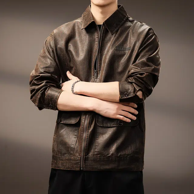 贵色 美式潮流时尚潮牌高街痞帅机车风穿搭休闲工装夹克上衣皮衣 男女同款