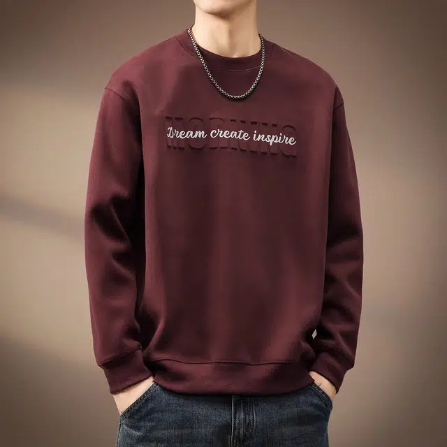 贵色 重磅字母钢印圆领卫衣 男款