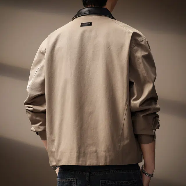 贵色 美式高端潮牌设计感撞色翻领复古休闲城市机松百搭上衣夹克外套 男女同款