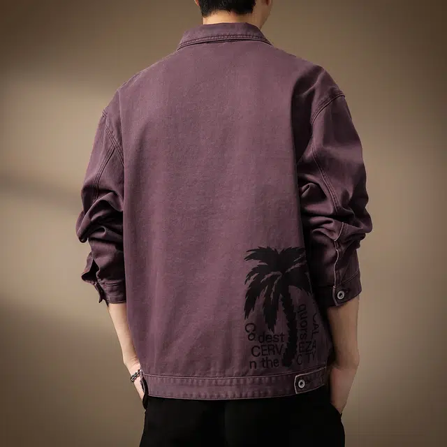 贵色 秋季 时尚高端重磅阿苏特复古水洗耐磨长袖男士潮流美式潮牌城市机能风日常穿搭工装休闲上衣衫牛仔外套 宽松型 男女同款