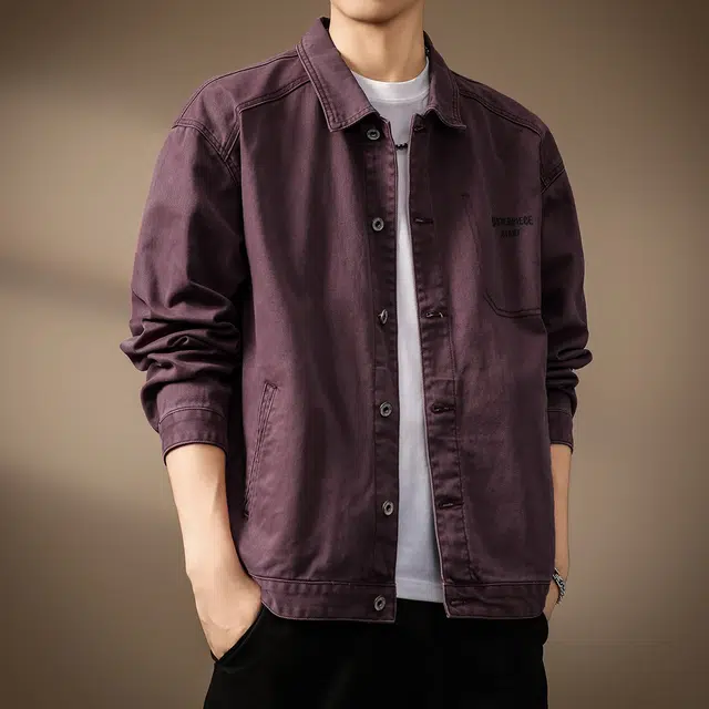 贵色 秋季 时尚高端重磅阿苏特复古水洗耐磨长袖男士潮流美式潮牌城市机能风日常穿搭工装休闲上衣衫牛仔外套 宽松型 男女同款