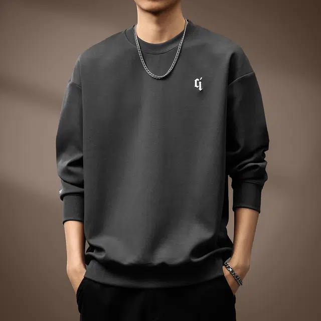 贵色 圆领潮牌落肩袖卫衣 男款