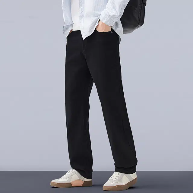 贵色 秋季 复古运动美式直筒男士薄款垂感百搭宽松裤牛仔裤 男女同款