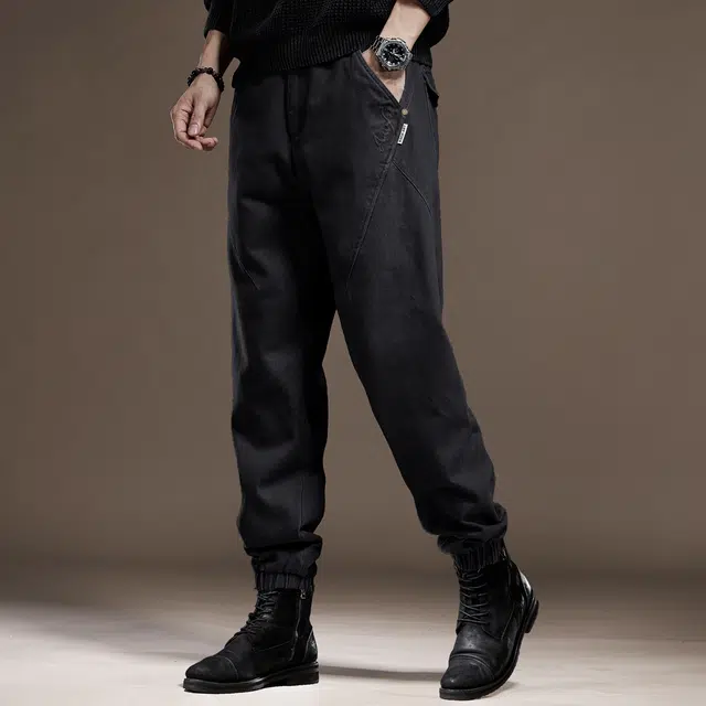 贵色 秋季 美式潮流时尚百搭城市机能风重磅高端男士潮牌个性帅气拼接口袋设计日常穿搭宽松休闲哈伦长裤工装裤 束脚 男女同款