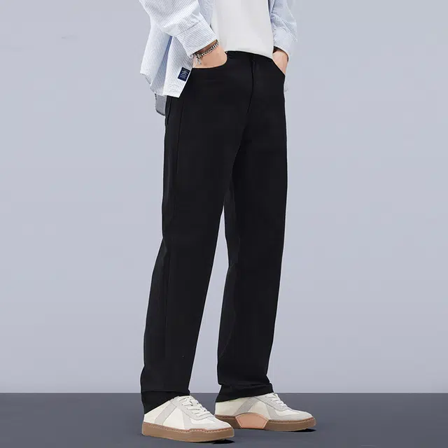 贵色 秋季 复古运动美式直筒男士薄款垂感百搭宽松裤牛仔裤 男女同款