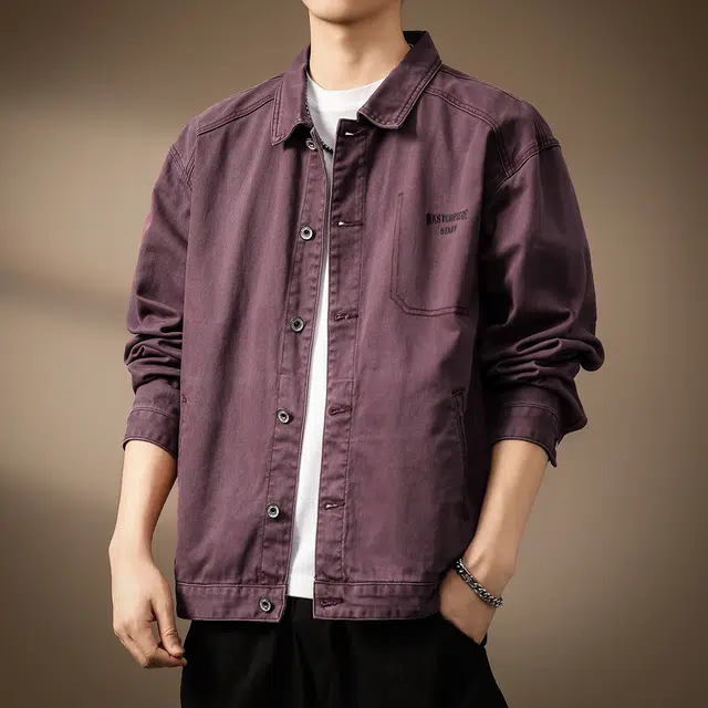 贵色 秋季 时尚高端重磅阿苏特复古水洗耐磨长袖男士潮流美式潮牌城市机能风日常穿搭工装休闲上衣衫牛仔外套 宽松型 男女同款