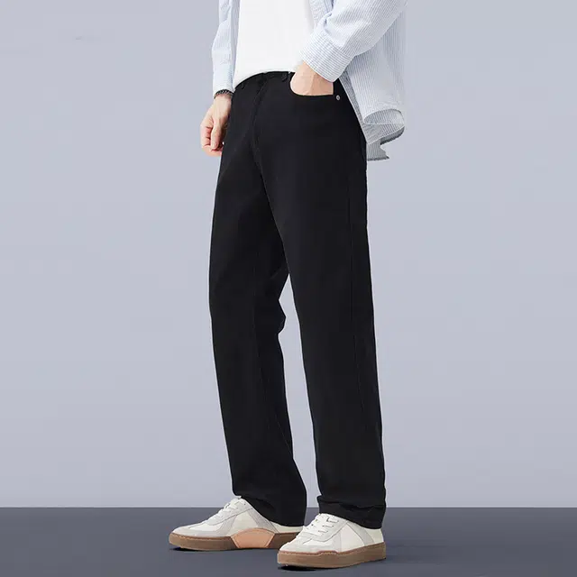 贵色 秋季 复古运动美式直筒男士薄款垂感百搭宽松裤牛仔裤 男女同款