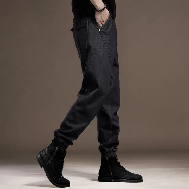 贵色 秋季 美式潮流时尚百搭城市机能风重磅高端男士潮牌个性帅气拼接口袋设计日常穿搭宽松休闲哈伦长裤工装裤 束脚 男女同款