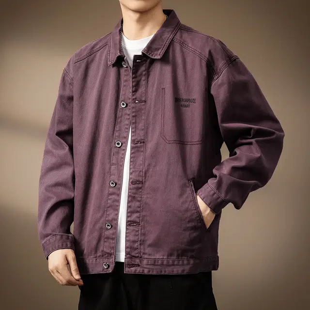 贵色 秋季 时尚高端重磅阿苏特复古水洗耐磨长袖男士潮流美式潮牌城市机能风日常穿搭工装休闲上衣衫牛仔外套 宽松型 男女同款