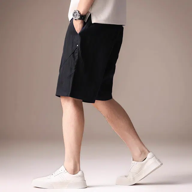 贵色 夏季 城市机能系列吸湿排汗纯色弹力口袋运动速干透气轻薄日系复古百搭五分冰丝中裤休闲短裤 宽松 男女同款