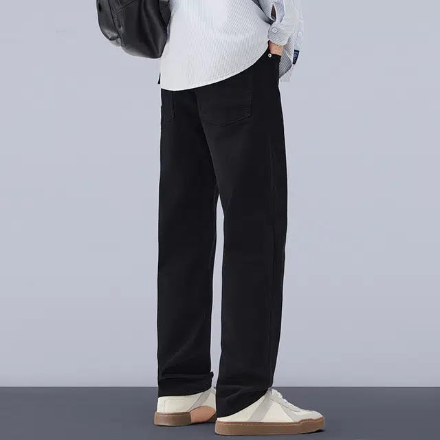 贵色 秋季 复古运动美式直筒男士薄款垂感百搭宽松裤牛仔裤 男女同款