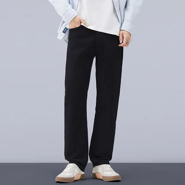 贵色 秋季 复古运动美式直筒男士薄款垂感百搭宽松裤牛仔裤 男女同款