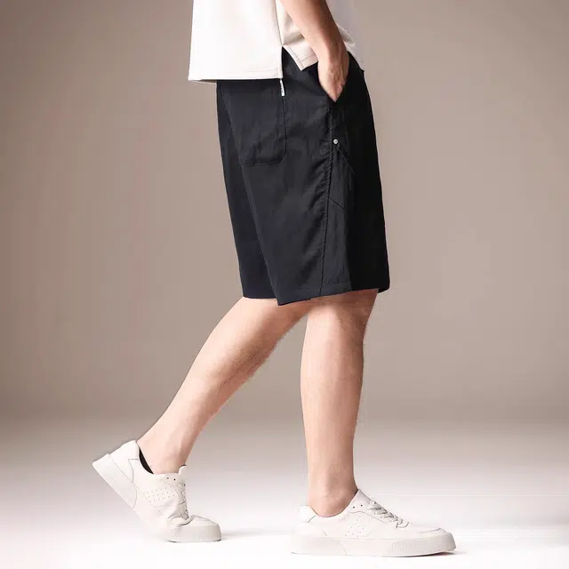 贵色 夏季 城市机能系列吸湿排汗纯色弹力口袋运动速干透气轻薄日系复古百搭五分冰丝中裤休闲短裤 宽松 男女同款