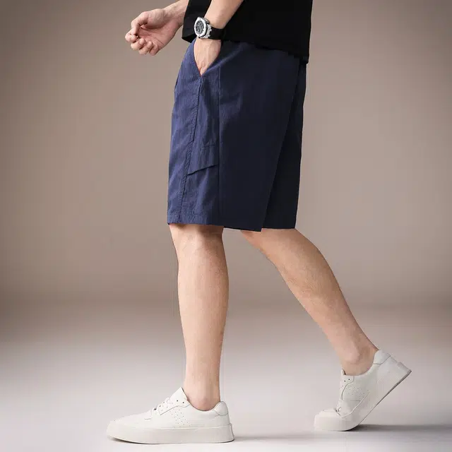 贵色 夏季 美式潮流复古百搭运动速干男士纯色简约风时尚潮牌户外穿搭五分休闲中裤工装短裤 宽松 男女同款