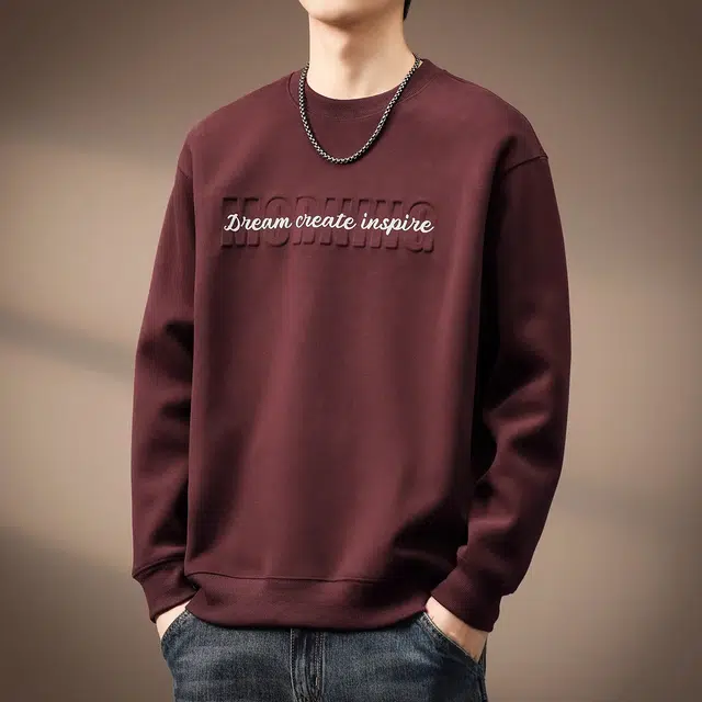 贵色 重磅字母钢印圆领卫衣 男款