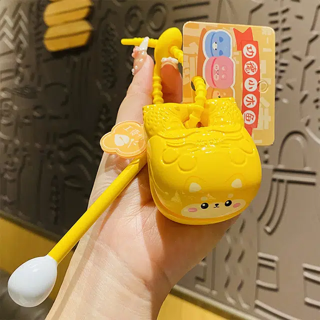 心水好物 趣味情绪稳定解压功德小木鱼可爱治愈系摆件玩具书包 滴胶 挂件 男女同款情侣款