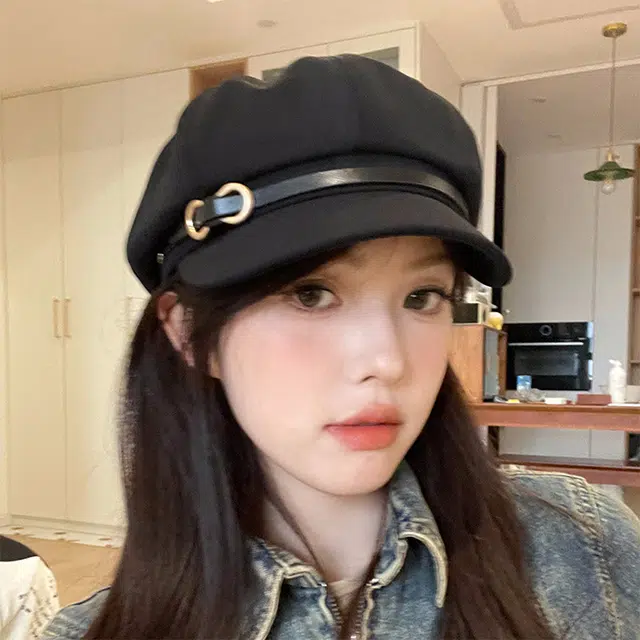 心水好物 韩式英伦风复古纯色百搭防晒简约文艺显脸小 棉  贝雷帽 男女同款情侣款
