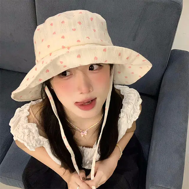 心水好物 美可爱夏季纯欲风百搭透气大帽檐盆帽学院露营户外遮阳防晒帽 棉 渔夫帽 女款