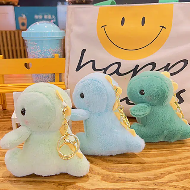 心水好物 精致可爱毛绒恐龙娃娃钥匙扣书包公仔#好运 聚酯纤维 挂件 男女同款情侣款