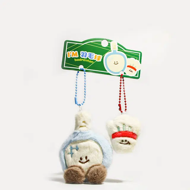 心水好物 卡通可爱球拍搭子羽毛球网球乒乓球时尚书包 涤纶 挂件 男女同款情侣款