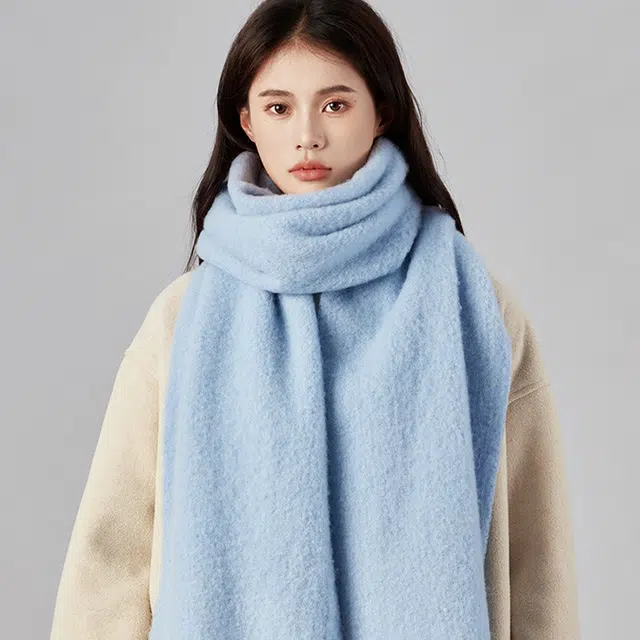 心水好物 舒适不扎脖蓬松保暖长款流苏 羊毛 绒线围巾 男女同款情侣款