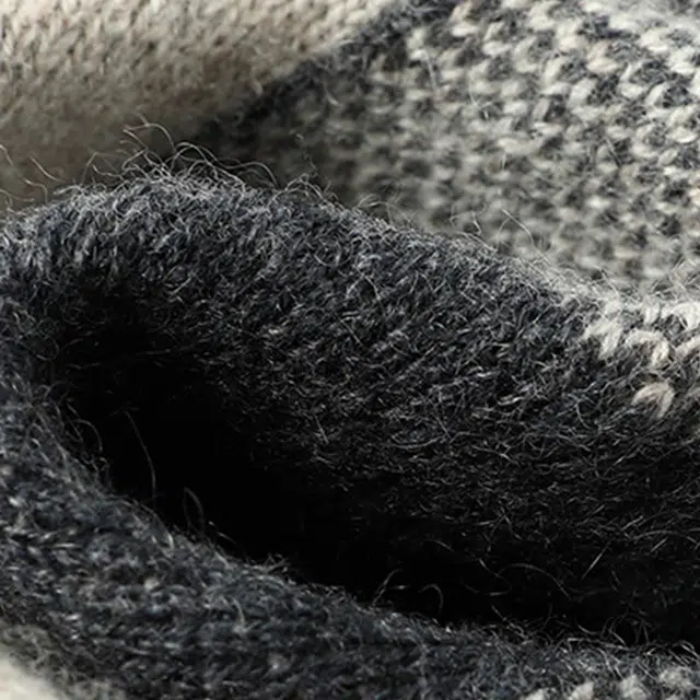 心水好物 商务百搭韩版羊绒格纹针织 羊毛 绒线围巾 男女同款情侣款