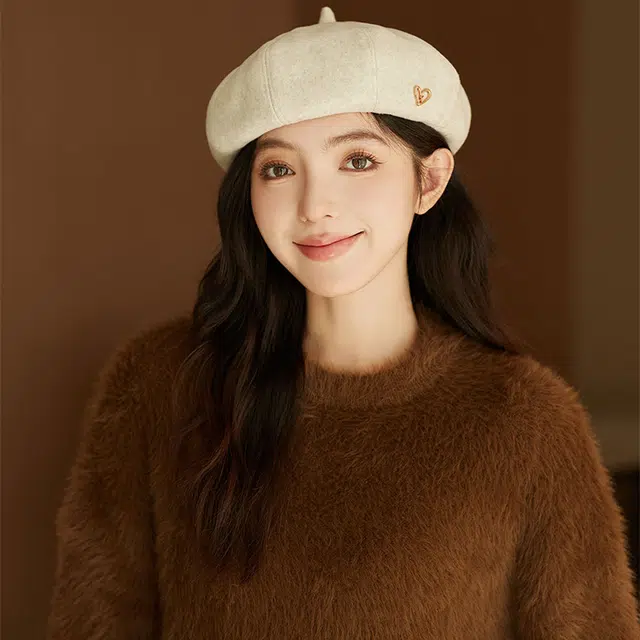 心水好物 英伦风小众设计感轻奢感街头美拍复古八角帽时尚百搭画家帽显脸小 聚酯纤维 贝雷帽 女款