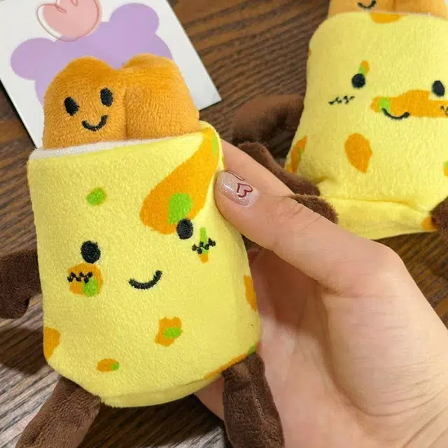 心水好物 美食煎饼果子肉夹馍玩具 双肩包手提包公仔玩偶挂饰 毛绒 挂件 男女同款情侣款