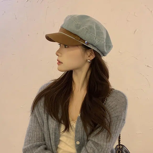 心水好物 韩版水洗牛仔拼接鸭舌显脸小防晒遮阳帽 棉  贝雷帽  男女同款情侣款
