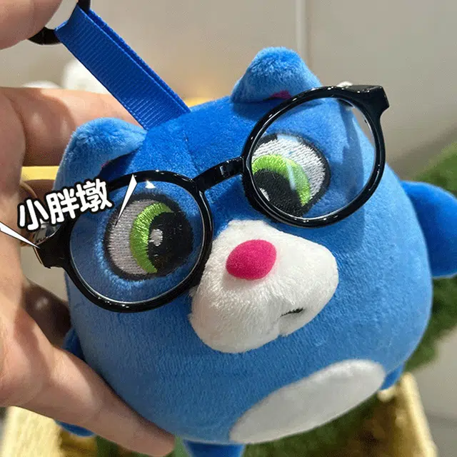 心水好物 可爱蓝色胖猫录音挂饰搞怪卡通月半猫包包背包 聚酯纤维 挂件 男女同款情侣款
