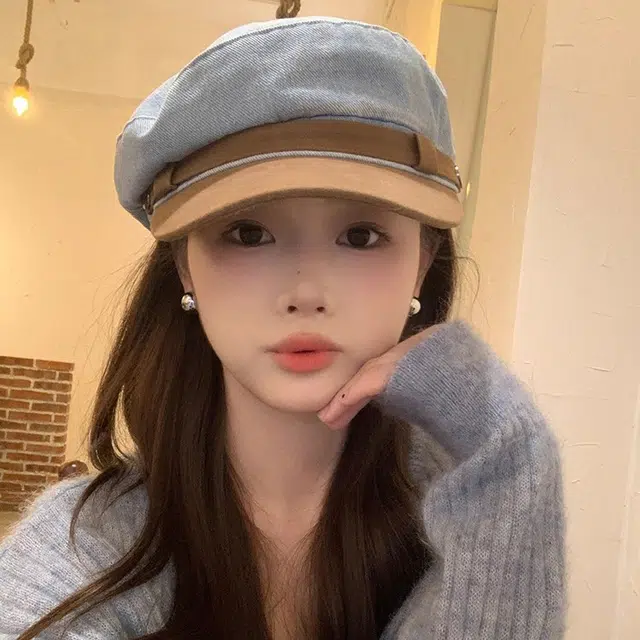 心水好物 韩版水洗牛仔拼接鸭舌显脸小防晒遮阳帽 棉  贝雷帽  男女同款情侣款