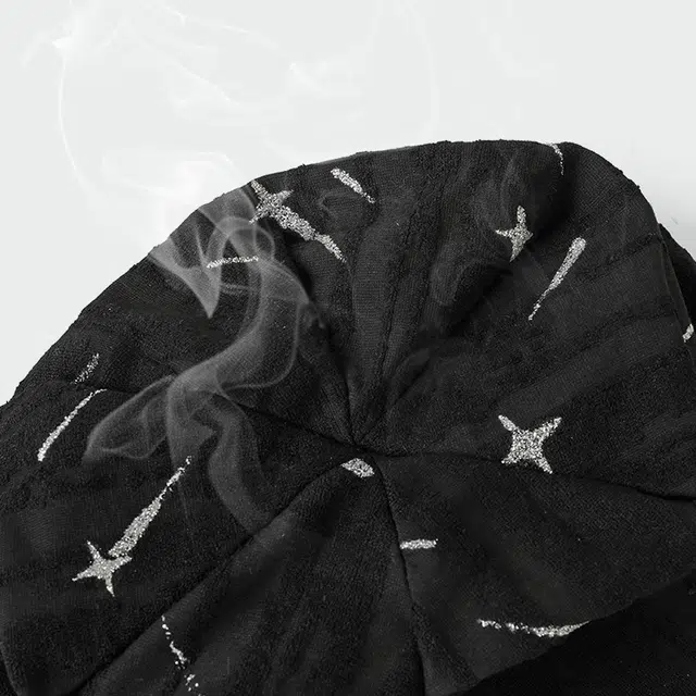 心水好物 韩日式个性慵懒风流星印花保暖休闲大头围包头 棉 帽子 男女同款情侣款