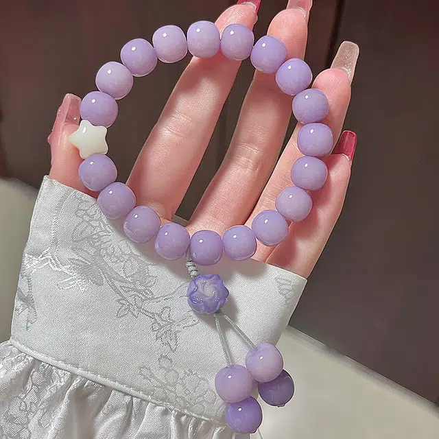 中藏 粉色苹果珠手持 菩提根 手串 男女同款情侣款