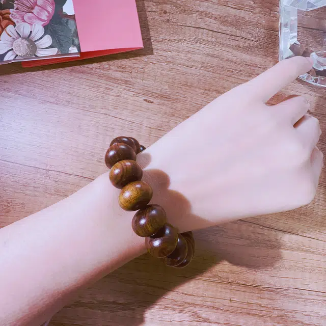 雅玩送礼 中藏 算盘珠国潮复古新中式吉祥如意招财纳福 黑花梨 合金 手串 男女同款情侣款 花梨木