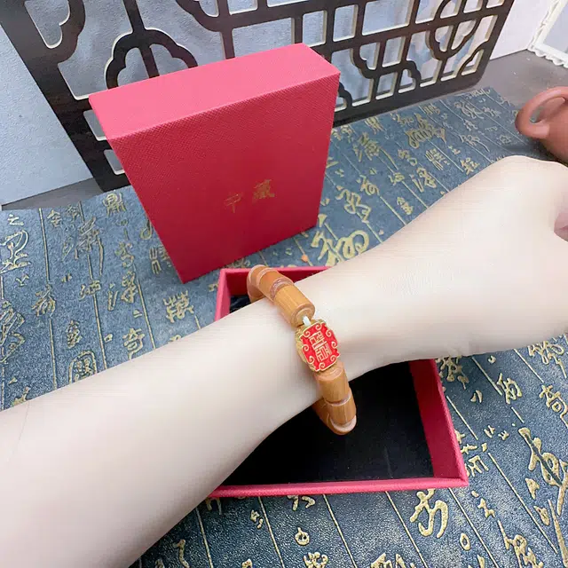 中藏 节节高国潮复古新中式文玩吉祥如意招财纳福 木质 木作手串 男女同款情侣款 崖柏