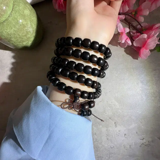 中藏 算盘珠 国潮复古新中式文玩 吉祥如意招财纳福 木质 木作手串 男女同款情侣款 紫光檀