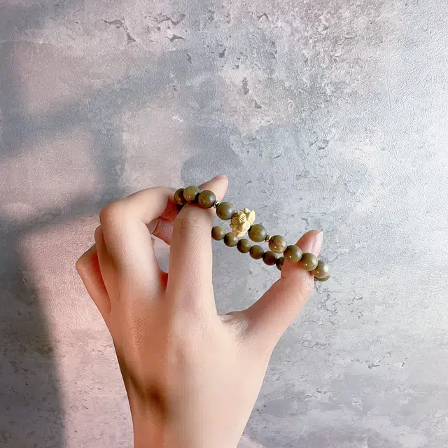 雅玩送礼 中藏 莲花国潮复古新中式文玩吉祥如意招财纳福 木质 手串 男女同款情侣款 绿檀