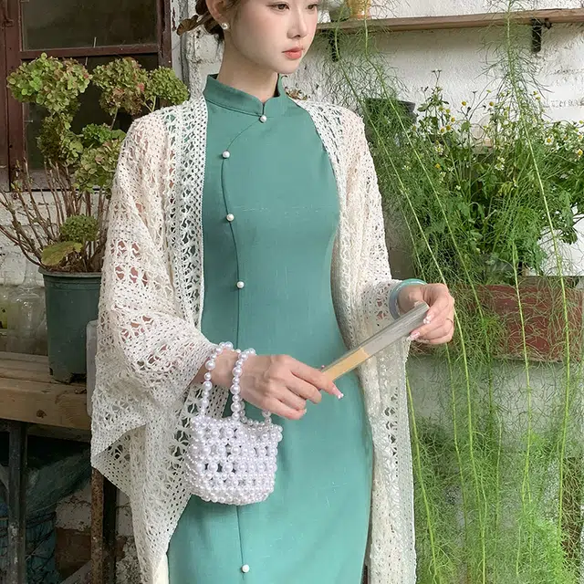 果瑱 新中式国风青丝民国风改良旗袍女夏复古千金风质感穿搭高级感性感辣妹穿搭长裙小众不撞款收腰显瘦海岛度假穿搭无袖连衣裙 女款