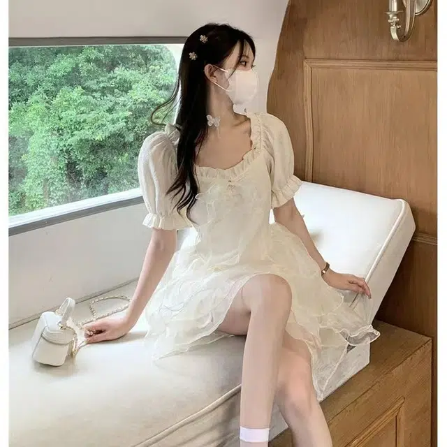 果瑱 通勤时尚休闲简约百搭短袖连衣裙 女款