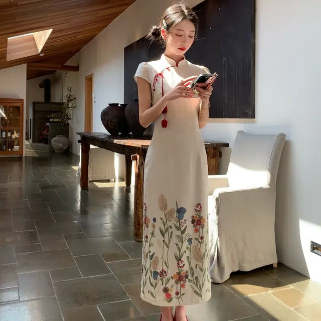 果瑱 通勤休闲简约时尚百搭短袖连衣裙 女款