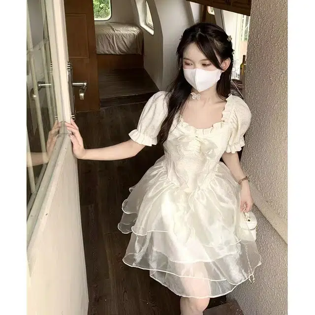 果瑱 通勤时尚休闲简约百搭短袖连衣裙 女款